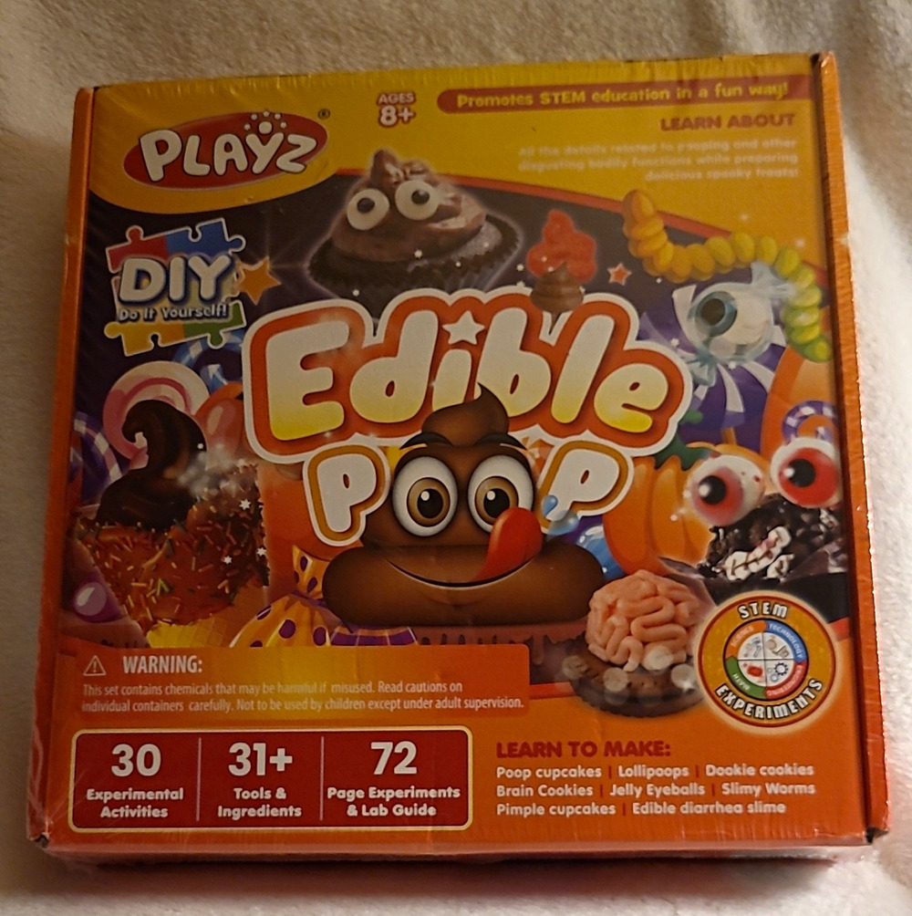 Playz Edible Poop DIY Food Lab STEM Experiments Kit Kids Activities NIB Sealed